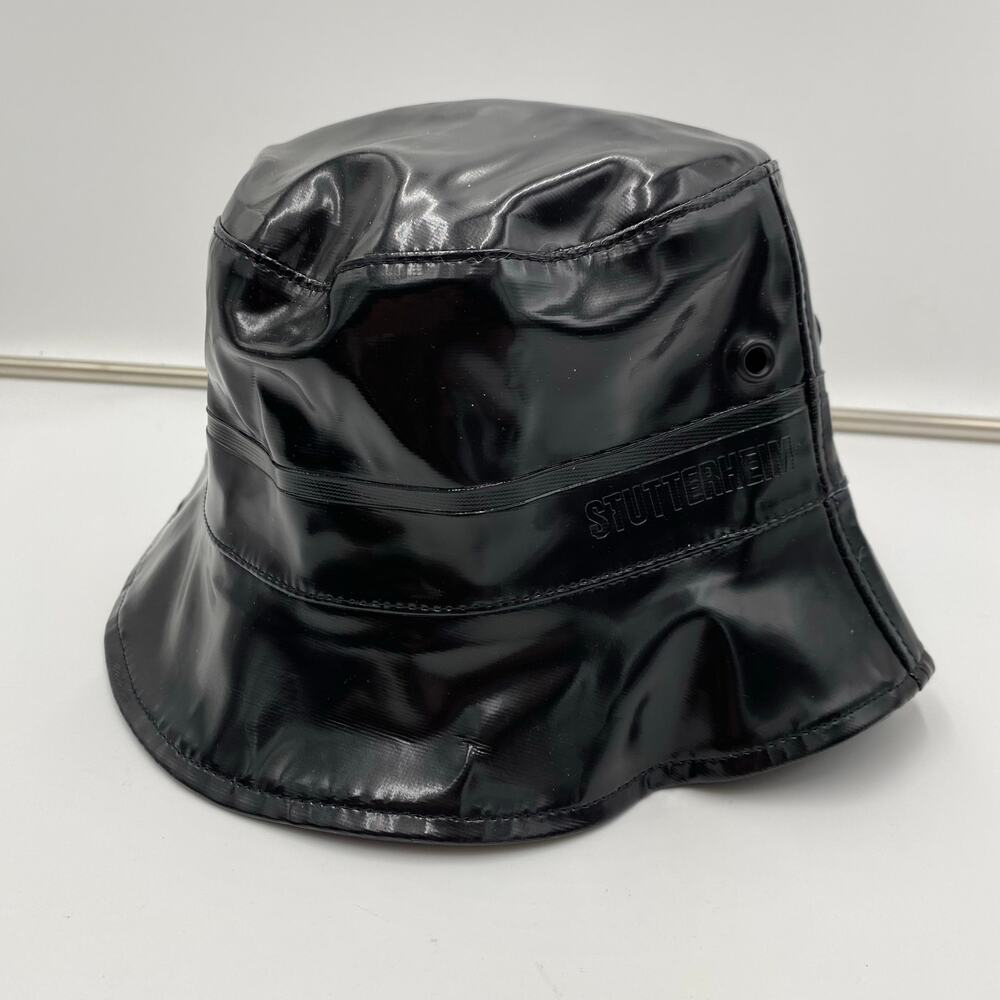 Stutterheim Black Beckholmen Opal Waterproof Bucket Hat Size S